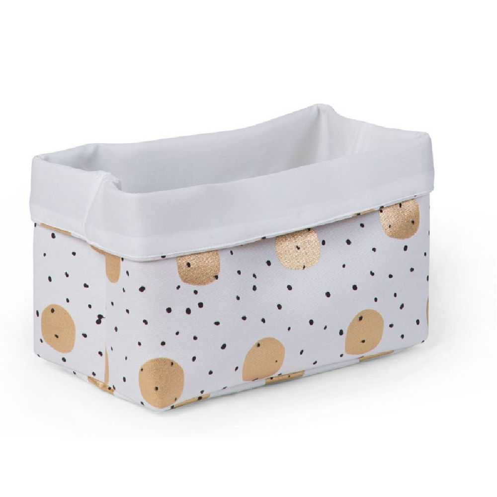 Childhome - Pudełko płócienne 32 x 20 x 20 cm Gold Dots | Esy Floresy
